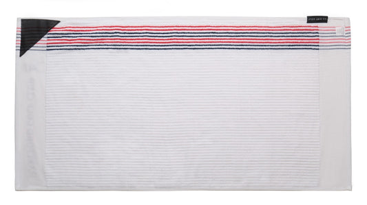The Ultimate Caddy Towel - White + Red/Blue Stripe