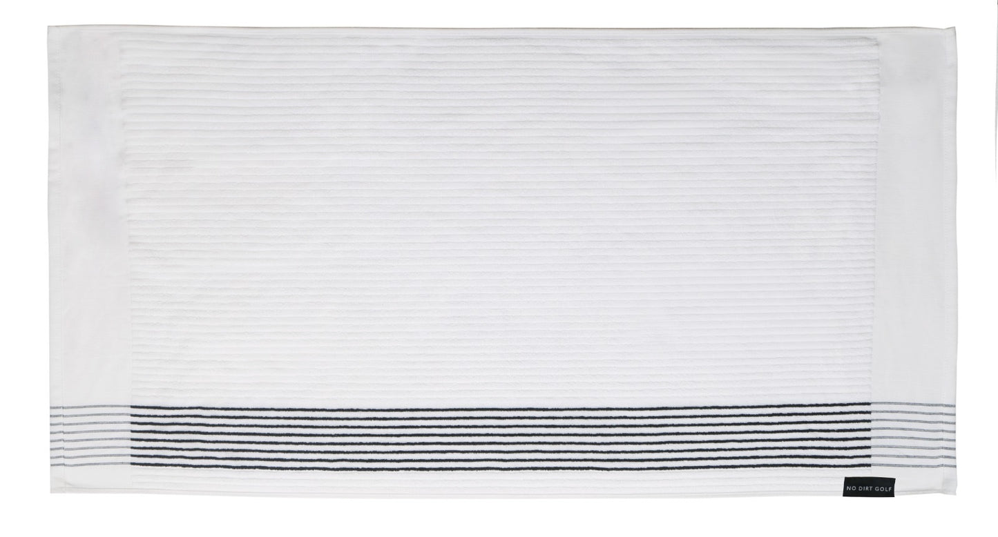 The Ultimate Caddy Towel - White + Black Stripe