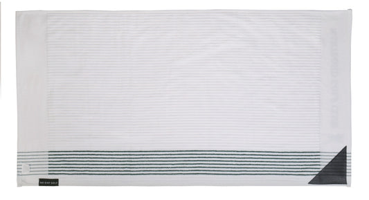 The Ultimate Caddy Towel - White + Green Stripe