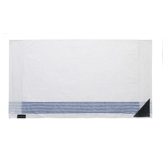 The Ultimate Caddy Towel - White + Blue Stripe