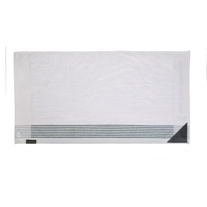 The Ultimate Caddy Towel - White + Green Stripe