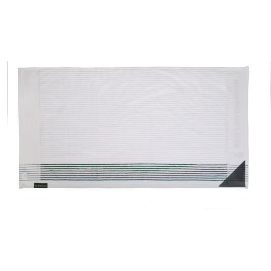 The Ultimate Caddy Towel - White + Green Stripe