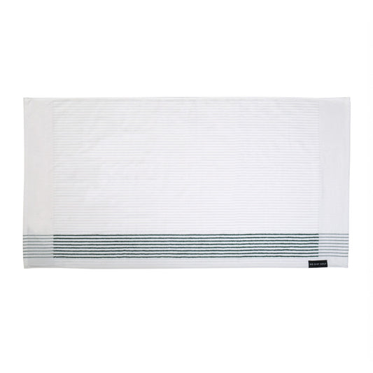 The Ultimate Caddy Towel - White + Green Stripe
