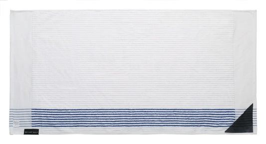 The Ultimate Caddy Towel - White + Blue Stripe