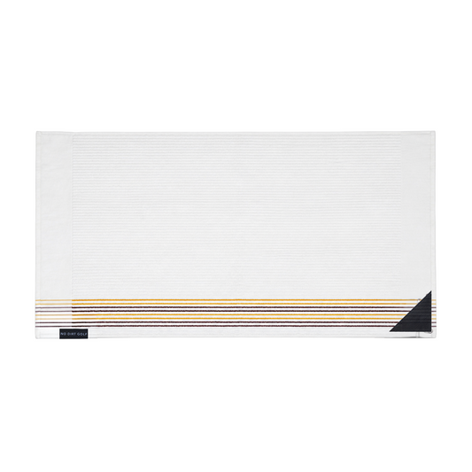 The Ultimate Caddy Towel - White + Burgundy and Gold Stripes