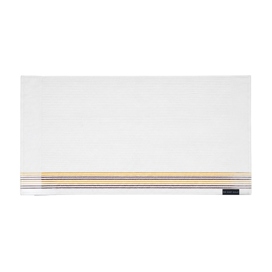 The Ultimate Caddy Towel - White + Burgundy and Gold Stripes