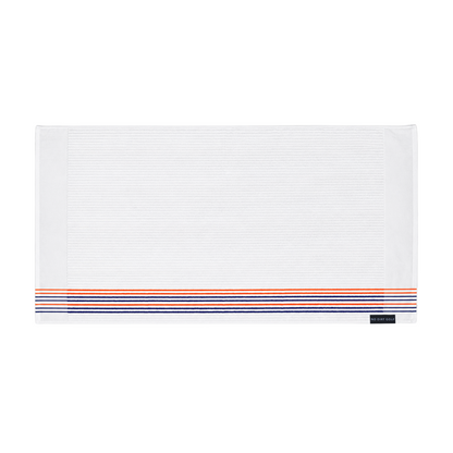 The Ultimate Caddy Towel - White + Navy Orange Stripes