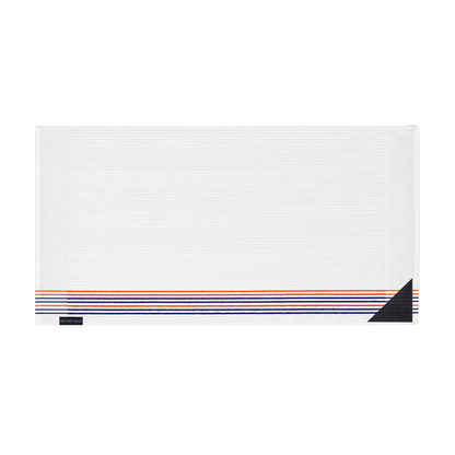 The Ultimate Caddy Towel - White + Navy Orange Stripes