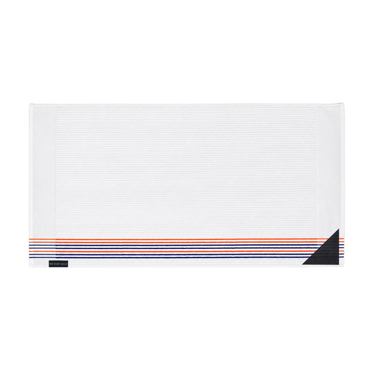 The Ultimate Caddy Towel - White + Navy Orange Stripes