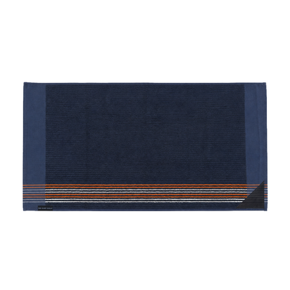The Ultimate Caddy Towel - Navy + Orange White Stripes