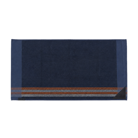 The Ultimate Caddy Towel - Navy + Orange White Stripes